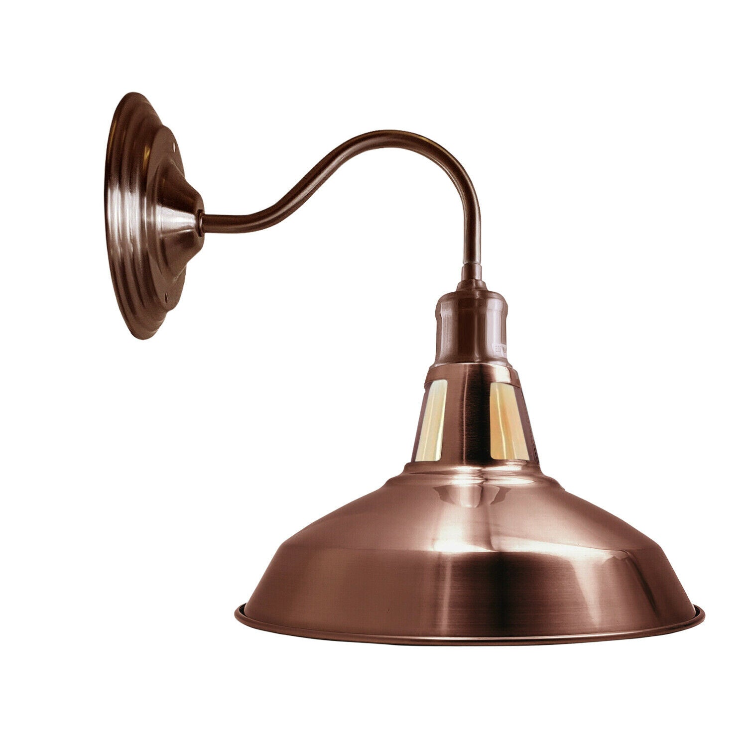 Copper Wall Light 30cm Barn Slotted Shade – High Polish Wall Sconce