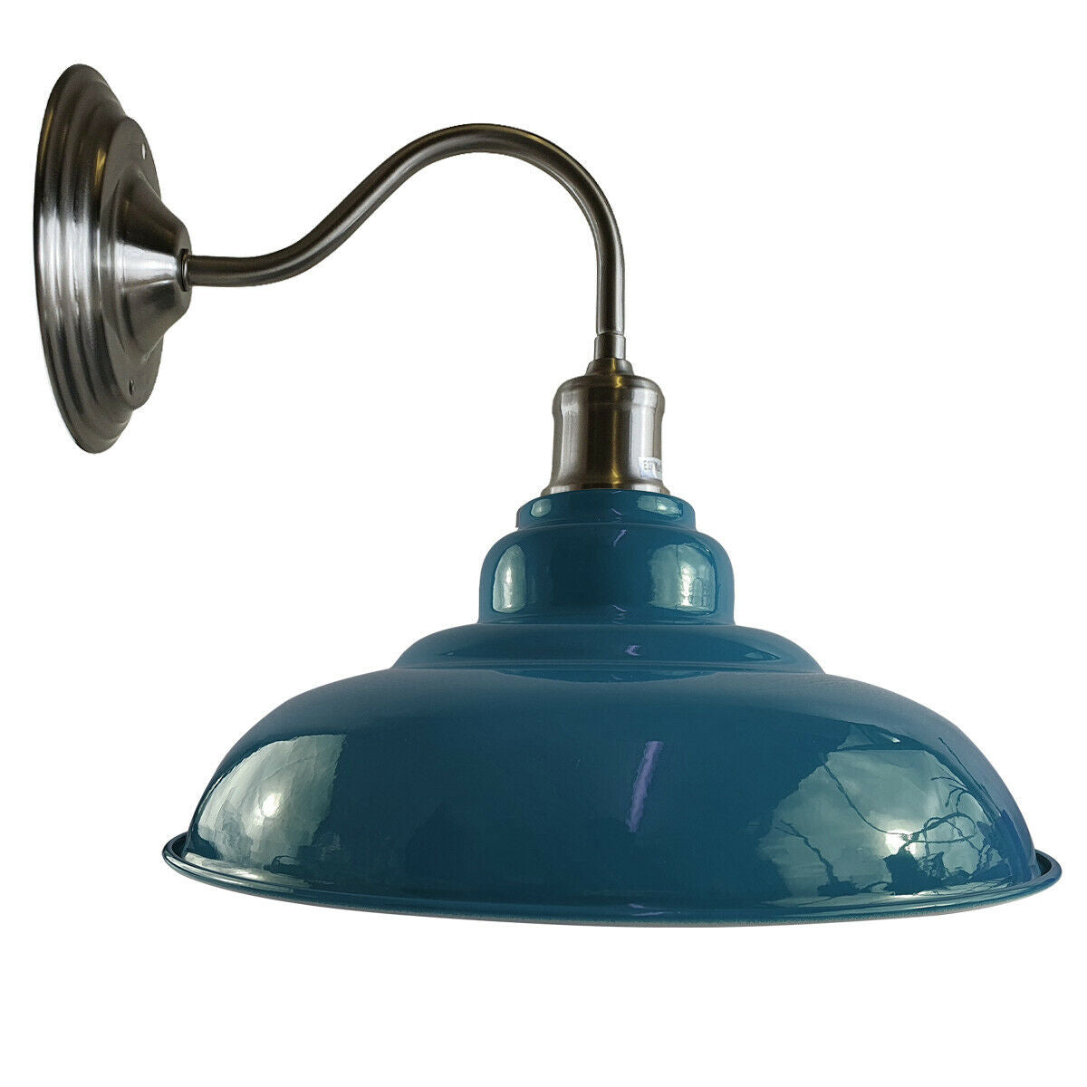 Blue Modern Industrial Indoor Wall Light – Painted Metal