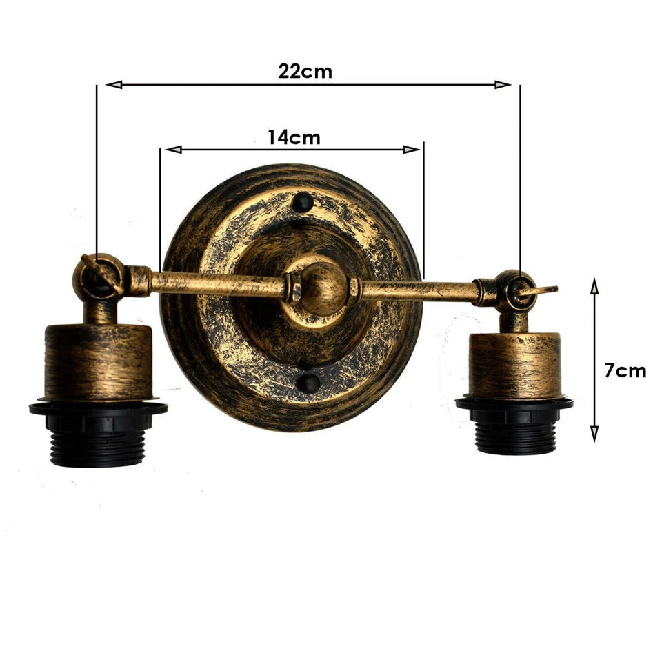 Black Industrial Metal Drum Cage Wall Lamps – Pair